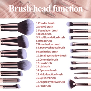 Juego de Brochas de Maquillaje de Alta Gama de 18 Piezas con Tubo de Almacenamiento y Algodón de Huevo, Venta al por Mayor de Fábrica, LOGO Personalizado - Product Image 2