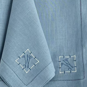 Hsc nhà máy bán buôn Linen bảng khăn ăn với Thêu Linen Khăn ăn CuộN đóng gói thân thiện với môi <span class=keywords><strong>hemstitch</strong></span> khăn ăn sản xuất tại Trung Quốc - Product Image 4