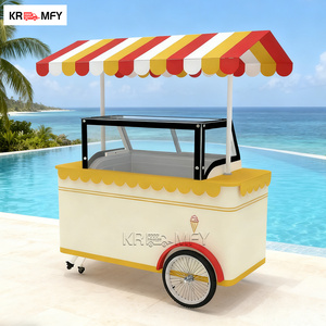 Carrito Móvil Remolcable para Venta de Helados y Gelato con Construcción Metálica Resistente a la Oxidación, Diseño de 2 Ruedas para Uso en Exteriores - Product Image 2