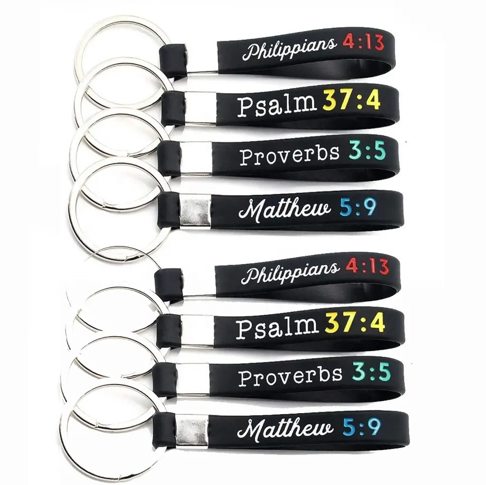 Bible scripture colorful keychain Psalm 37:4 Proverbs 3:5 Matthew 5:9 christian For Men Women Of Faith