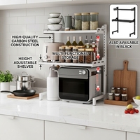 Étagère de rangement de cuisine extensible et réglable en acier au carbone, multi-niveaux, écologique, durable, pour four domestique
