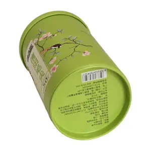 Commercio all'ingrosso goffratura per uso alimentare vuota di lusso decorato tè scatola di latta per tè e tè scatola di scatola ermetica nera rotonda sfusa