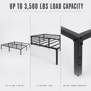 <span class=keywords><strong>Sommier</strong></span> pliant en métal, capacité de 3500 lb, transport facile, support à lattes, aucun <span class=keywords><strong>sommier</strong></span> tapissier requis, noir - Product Image 4