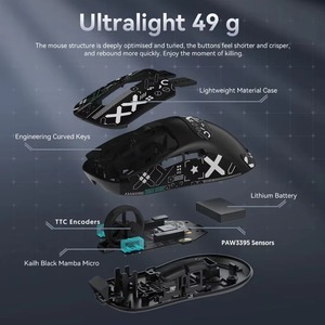 <b>Wireless</b> Optical <b>Mouse</b> 2.4GHz USB Receiver Mini Right Hand Ergonomic White 3 Buttons Battery Powered - Product Image 5