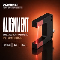 DOMENZI GL30R-N-V3 Capteur de lumière rouge à faisceau visible, installation et alignement faciles, largeur de fente de 30 mm, NPN pour une détection fiable