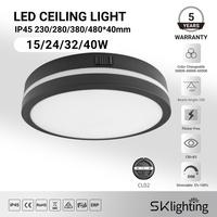 Plafonnier LED noir moderne 15W 24W 32W 40W, panneaux lumineux encastrés ronds en aluminium pour chambre à coucher, salon, cuisine
