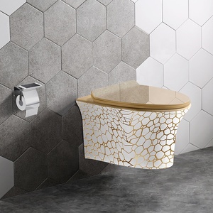 Meilleures ventes de cuvettes de toilettes de luxe, WC suspendu rond mural, cuvette de toilettes en céramique murale - Product Image 6