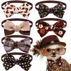 Collar de Perro de Algodón Suave con Elegante Lazo, Ajustable para Perros Pequeños y Medianos, Cómodo para Uso Diario, Collar Duradero para Mascotas - Product Image 1