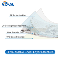Panel de Pared de PVC con Efecto Mármol UV de 2440x1220 mm y 3 mm de Grosor, Lámina de PVC Impermeable y Resistente a los Arañazos para Paredes Interiores Residenciales y Comerciales