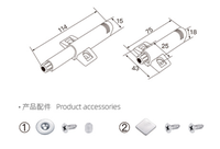Amortisseur de porte à fermeture douce KINGSTAR pour meubles de bureau à domicile, système de loquet coulissant à poussoir dissimulé, capuchon en plastique