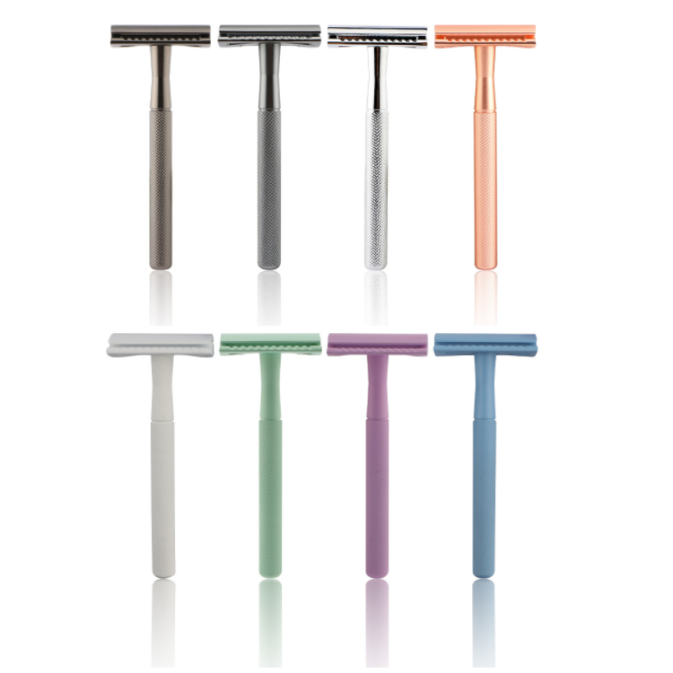 Готовая к отправке Классическая высококачественная металлическая латунная ручка хромированная двойная кромка многоразовая Безопасная бритва