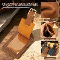 Étiquette de bagage en cuir véritable Crazy Horse faite à la main, style vintage, pour valise, étiquette d'identification de voyage, étiquette personnalisée pour bagages, vente en gros