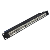 CAT5E 24 Port 19 Inch 1U RJ45 UTP Modular Patch Panel dengan 24 Buah Jack Keystone CAT5e untuk Sistem Kabel Jaringan