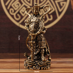 Estatuas de bronce de Guan Gong y Weituo, figuras de latón para decoración del hogar, esculturas de mesa - Product Image 4