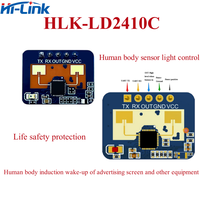 Sensor gerak Pir HLK-LD2410C 24G, ukuran kecil Hi-Link Sensor gerakan Pir kontrol pencahayaan dipasang di langit-langit Mmwave kehadiran manusia Sensor gerakan