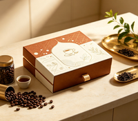Boîte cadeau de luxe écologique en papier rigide, imprimée sur mesure, avec dorure or vert, pour chocolats, biscuits et dattes, pour l'Aïd