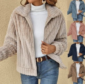 <span class=keywords><strong>Cardigan</strong></span> in pelliccia da donna <span class=keywords><strong>con</strong></span> collo corto giacca Casual calda e comoda - Product Image 6
