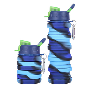 Arc-<span class=keywords><strong>en</strong></span>-ciel extérieur escalade Botella De Agua Plegable bouteille d'eau de <span class=keywords><strong>sport</strong></span> <span class=keywords><strong>en</strong></span> silicone rétractable avec couvercle à bec - Product Image 3