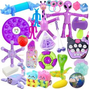 30pcs Sensory <b>Ring</b> Cube <b>Spinners</b> Set 26-Piece Stress Relief Fidget Toys Novelty Gag Toys Rubber Treasure Chest Prizes Goodie Set - Product Image 1