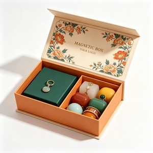 Boîte à bijoux magnétique imprimée de motifs floraux, recyclable, de qualité supérieure, avec logo personnalisé, boîte cadeau en <span class=keywords><strong>carton</strong></span> à rabat <span class=keywords><strong>pour</strong></span> l'<span class=keywords><strong>emballage</strong></span> de bijoux <span class=keywords><strong>pour</strong></span> les petites entreprises - Product Image 3