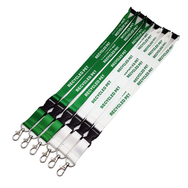 Eco Friendly Sublimation Printed RPET Lanyard Soft Lightweight Durable Safety Buckle ID Badge Key Holder Office School Event EU