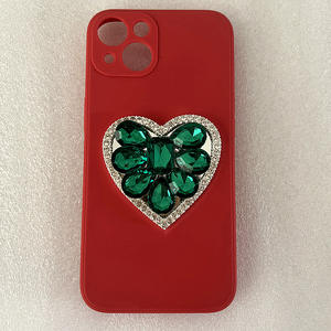 奢华设计师DIY心形钻石水晶合金大尺寸心形饰物垃圾箱鞋装饰平背配件 - Product Image 4