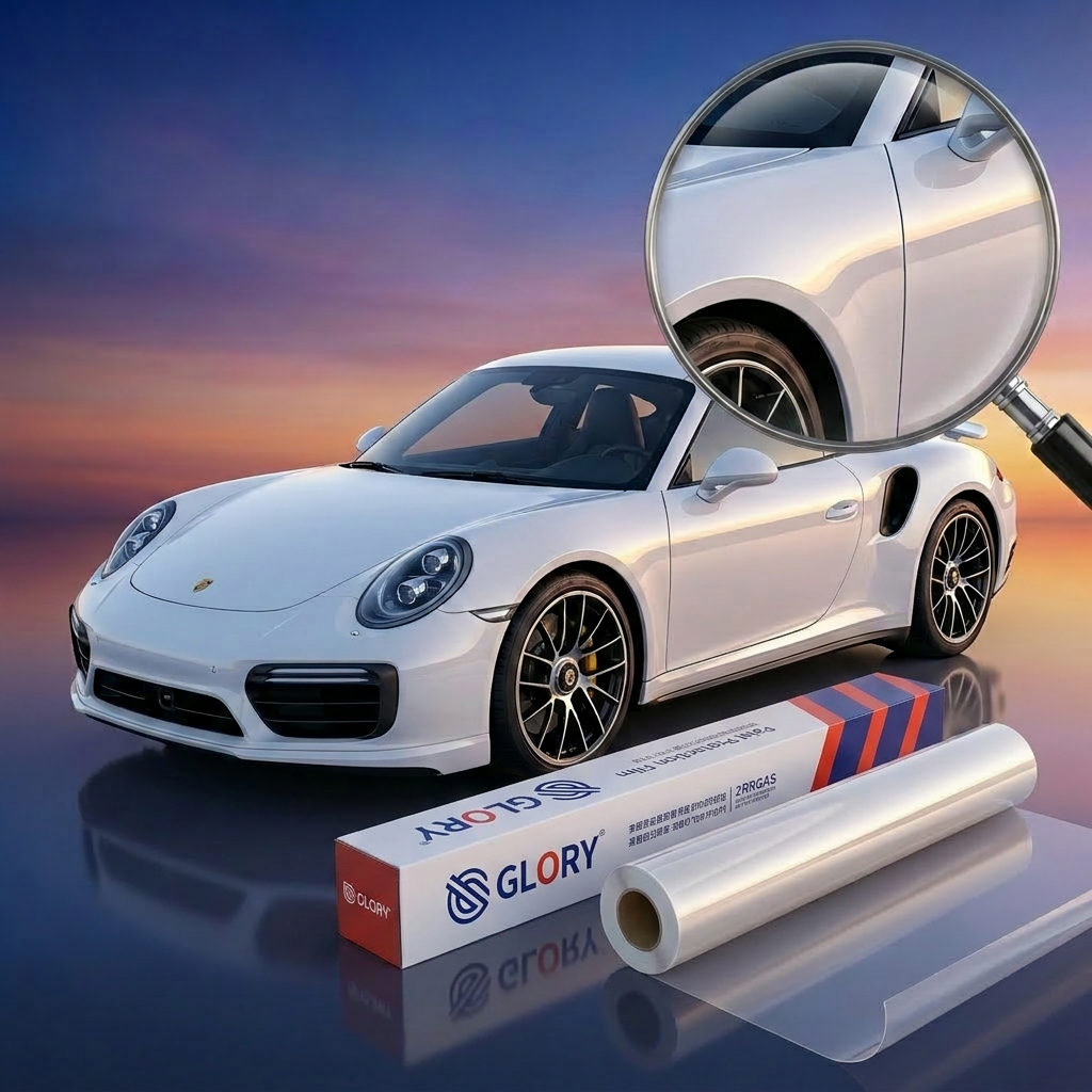 Glroy Eco Friendly High Gloss TPH 7.5mil Paint Protection Film Self Healing Transparent Car Wrap For Body