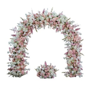 Arche florale artificielle, arrangement de fleurs en soie, arche de roses bleu clair, décoration de fête - Product Image 3