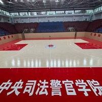Plancher sportif intérieur en érable ignifuge haute densité Merry Durable pour terrains de basketball, squash et futsal - Écologique