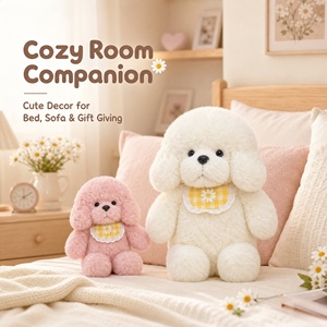 Lindo Perrito de Peluche con Babero Amarillo a Cuadros, Muñeco de Peluche Suave de Dibujos Animados, Diseño Único, Regalo para Niños para el Dormitorio - Product Image 6