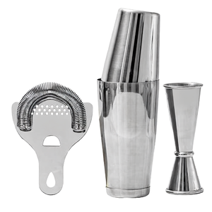 Offre Spéciale : Ensemble de 3 Pièces en Acier Inoxydable – Shaker à Cocktails, Mélangeur à Vin, Shaker Boston pour Martini, Jigger et Cuillères – Outils Essentiels pour Barman, Fêtes et Bars - Product Image 1