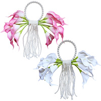 Grenzüberschreitender Bestseller Calla-Lilien Handgebundener Wasserfall-Blumenstrauß (Kunststoff PU) Perfektes Hochzeitsgeschenk Freunde Foto-Requisite Braut
