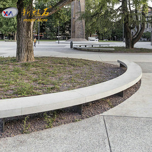 Nuevos Materiales de Construcción de Piedra GRC, Banco Artístico para Árboles, Blanco Gris, Personalizable, Resistente al Agua y a las Manchas, Bancos para Patio - Product Image 4