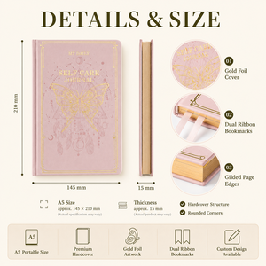 Cuaderno de Notas Personalizable con Logotipo <span class=keywords><strong>en</strong></span> Lámina Dorada, Proceso de Grabado con Páginas Interiores con Borde Dorado, Diario de Autocuidado Personalizado - Product Image 2