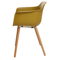 Fauteuil moderne en plastique avec pieds en bois massif, chaise ergonomique stable pour la maison, la cuisine et la salle à manger