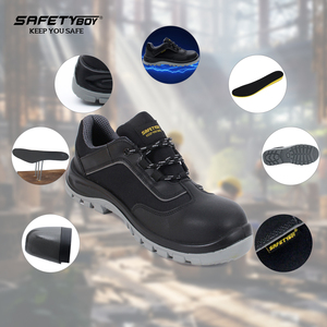 Рабочие ботинки SAFETYBOY унисекс со стальным носком, кожаный верх из ткани Оксфорд, осенние, грязеотталкивающие, функциональные защитные ботинки с композитным подноском - Product Image 5