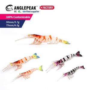 เหยื่อตก<span class=keywords><strong>ปลา</strong></span>น้ำจืด 3.7 กรัม เหยื่อปลอมซิลิโคน PVC รูปทรงกุ้งเหมือนจริง ขนาด 50 มม. เหยื่อกุ้งนิ่มพร้อมตาเรืองแสง 3 มิติ - Product Image 1