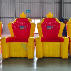 Diskon besar kursi tiup King Throne tiup takhta raksasa untuk anak-anak kursi tiup untuk pesta ulang tahun