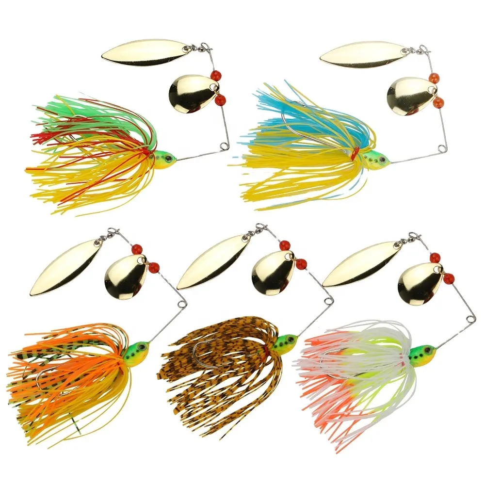 Bass Fishing Lure Spinnerbait With Metal Spoon Jigging Head Spinner Blade Lure Spinner Bait