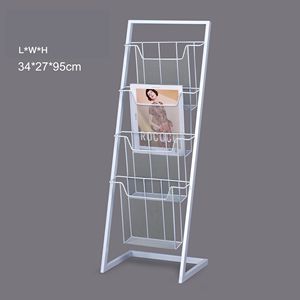 Espositore per Documenti in Acciaio dal Design Moderno per Ufficio e Scuola, Scaffale da Terra per Archiviazione e Pubblicità, Portariviste - Product Image 4