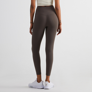 Pantalones de Yoga para Mujer con Patrón Sólido, Cintura Alta, Sin Costura Delantera, Spandex/Nylon, Absorben la Humedad, Elásticos, Transpirables, con Bolsillo Interior para Entrenamiento - Product Image 3
