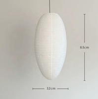 Lampe suspendue ovale en papier Washi de style Japandi, lanterne de riz minimaliste zen, pliable, pour salon, ambiance zen