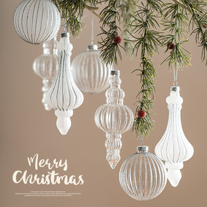 Boule de Noël en verre transparent 8/16cm suspendue pour <span class=keywords><strong>Navida</strong></span> brillant pendentif de Noël nouvel an Decora - Product Image 1