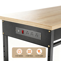 Table d'atelier robuste avec panneau perforé pour rangement d'outils, hauteur réglable, antistatique et antivol, OEM