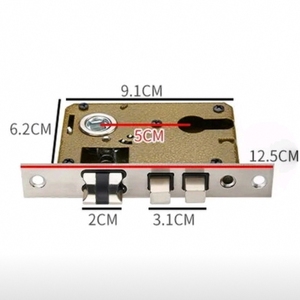 Zinc Alloy Room Door <b>Lock</b> with Keys Door <b>Handle</b> <b>Lock</b> on Plate Home - Product Image 5