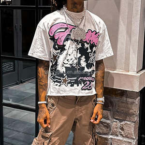 T-shirt Oversize Personalizzate con Stampa Serigrafica, Produzione di T-shirt Crop da Uomo in Cotone con Grafiche - Product Image 5