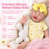 Poupées Reborn Réalistes de 20 pouces à Faible MOQ, Bébé Fille qui Pleure, Bouche Ouverte, Jouet en Silicone Fait Main, Certifiées CE CPC pour Grossistes en Cadeaux