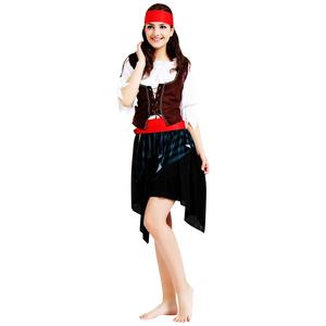 Robe de costume de <span class=keywords><strong>pirate</strong></span> pour <span class=keywords><strong>femme</strong></span> avec chapeau et accessoires pour fête d'Halloween - Product Image 6