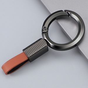 Wholesale Customizable Zinc Alloy Car Keytag with Leather Hook Fashionable <b>Keychain</b> for Business Men <b>Personalized</b> Car Accessory - Product Image 1