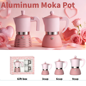 Juego de Cafetera <span class=keywords><strong>Moka</strong></span> de Aluminio con Taza de Vidrio de Borosilicato, Kit de Regalo de Café para el Hogar, Viajes, Campamento, Día de Halloween - Product Image 1